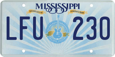 MS license plate LFU230