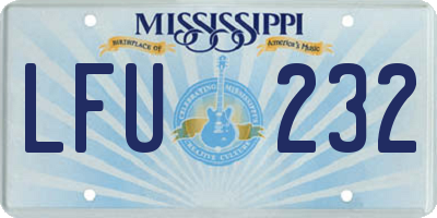 MS license plate LFU232