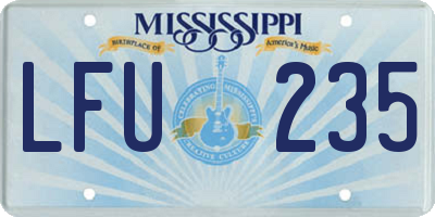 MS license plate LFU235