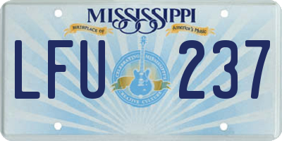 MS license plate LFU237