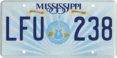 MS license plate LFU238