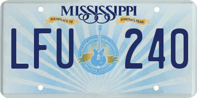 MS license plate LFU240