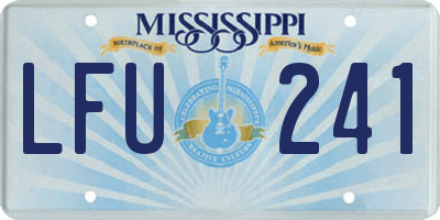 MS license plate LFU241