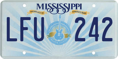 MS license plate LFU242