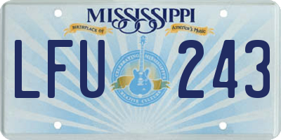 MS license plate LFU243
