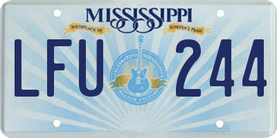 MS license plate LFU244
