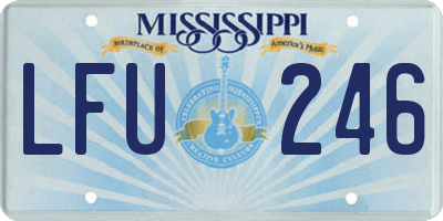MS license plate LFU246