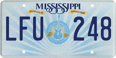 MS license plate LFU248