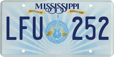 MS license plate LFU252