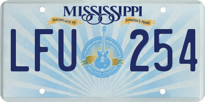 MS license plate LFU254