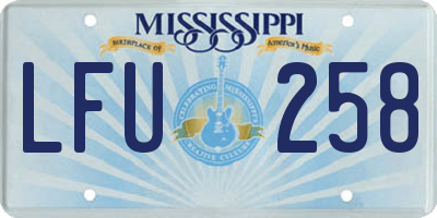 MS license plate LFU258