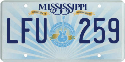 MS license plate LFU259