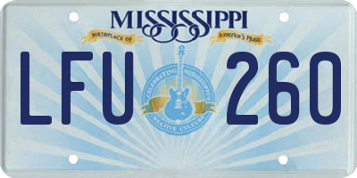 MS license plate LFU260