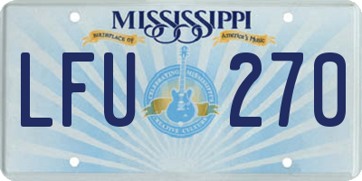MS license plate LFU270