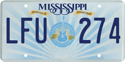 MS license plate LFU274