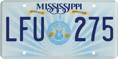 MS license plate LFU275