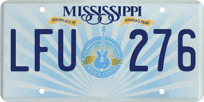 MS license plate LFU276