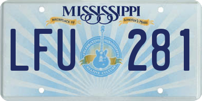 MS license plate LFU281