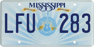 MS license plate LFU283