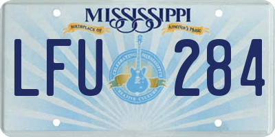 MS license plate LFU284