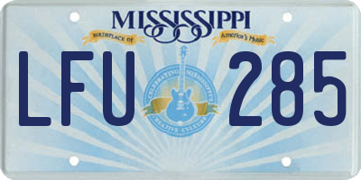MS license plate LFU285