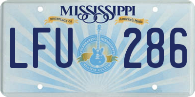 MS license plate LFU286