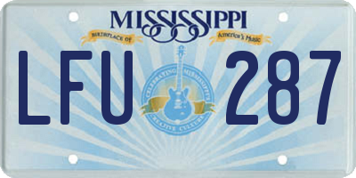 MS license plate LFU287