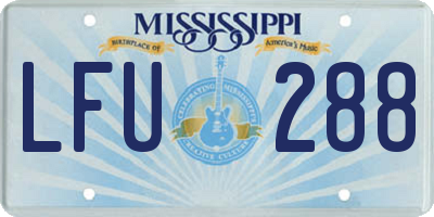 MS license plate LFU288