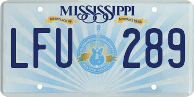 MS license plate LFU289