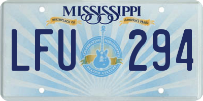 MS license plate LFU294