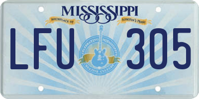 MS license plate LFU305