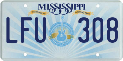 MS license plate LFU308