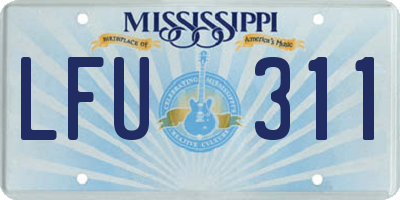 MS license plate LFU311