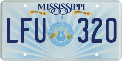 MS license plate LFU320