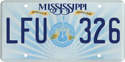 MS license plate LFU326