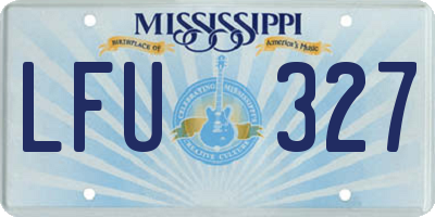 MS license plate LFU327