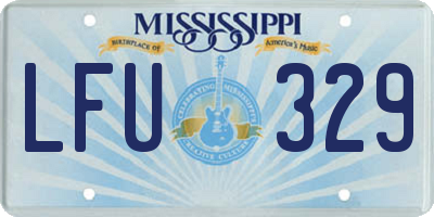 MS license plate LFU329