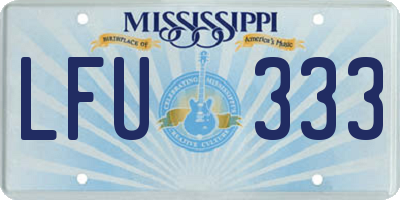 MS license plate LFU333