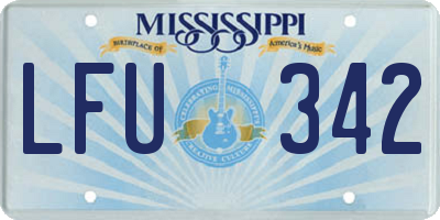 MS license plate LFU342