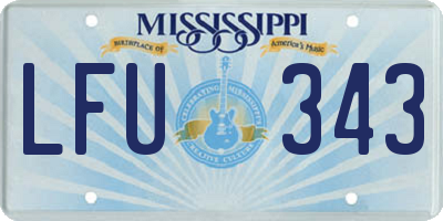 MS license plate LFU343