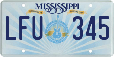 MS license plate LFU345