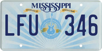 MS license plate LFU346