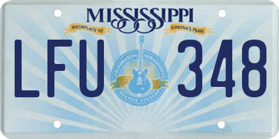 MS license plate LFU348