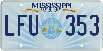 MS license plate LFU353
