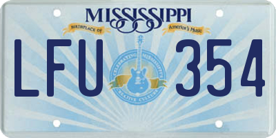 MS license plate LFU354