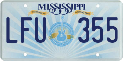 MS license plate LFU355
