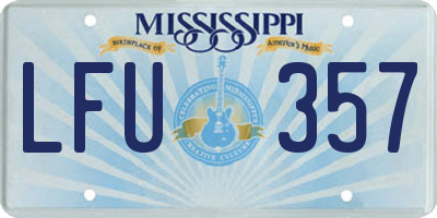 MS license plate LFU357
