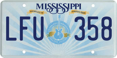MS license plate LFU358