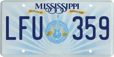 MS license plate LFU359