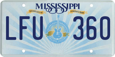 MS license plate LFU360